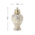 Axyaa Ceramic Light Luxury Electroplated Vase: European Style Decorative Storage Craft