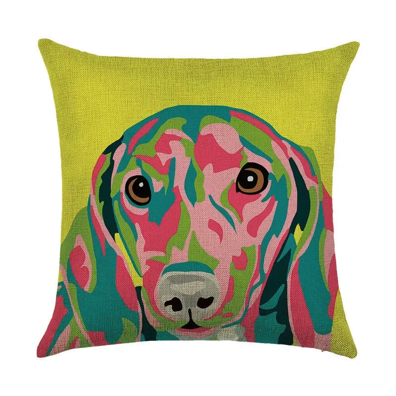 Axyaa Cartoon Dog Linen Pillowcase 45*45cm