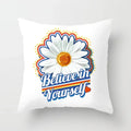 Nordic Daisy Print Pillow Cover by Axyaa - Modern Floral Cushion for Living Room