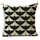 Axyaa Geometric Prints Linen Pillowcase - Square Cushion Cover for Bedroom and Car
