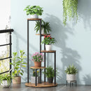 Axyaa 4-Tier Tall Wood Plant Stand for Indoor Multiple Potted Plants