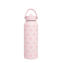 Axyaa Pink Daisy Insulated Stainless Steel Water Bottle