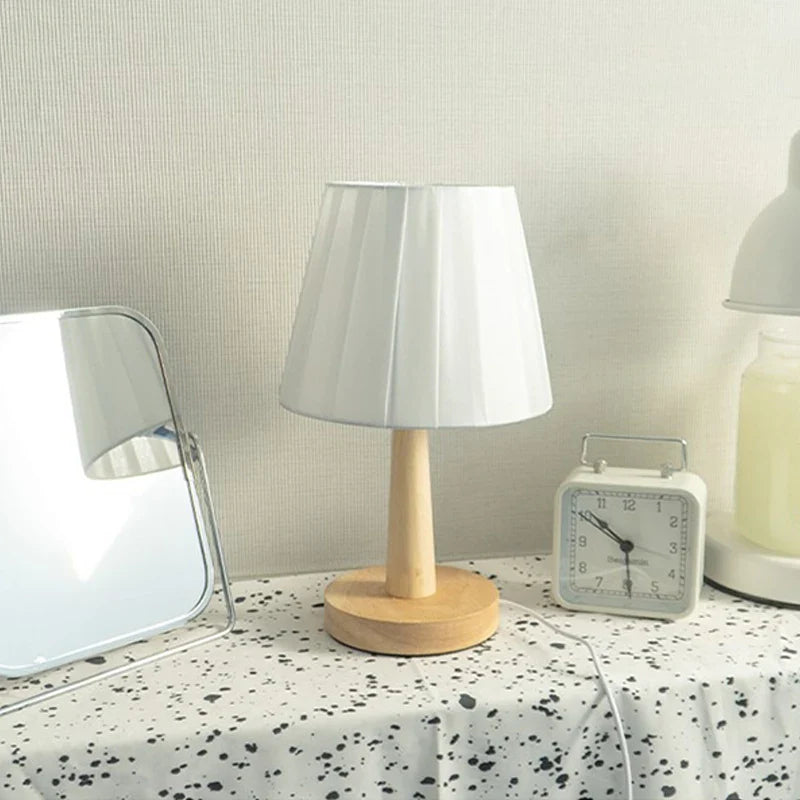Axyaa Nordic Pleated Table Lamp USB Art Light for Bedroom Decor