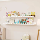 Axyaa Boho Wooden Floating Shelf for Kids' Room, Nursery Wall Decor, Scalloped Edge Storage Shelf