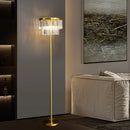 Axyaa Nordic Brass Crystal Floor Lamp - Modern LED Standing Light