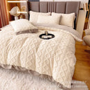 Axyaa Winter Rabbit Velvet Four-Piece Bedding Set in Solid Color