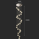 Axyaa Crystal Chandelier Stair Pendant Lamp Living Room Interior Lighting