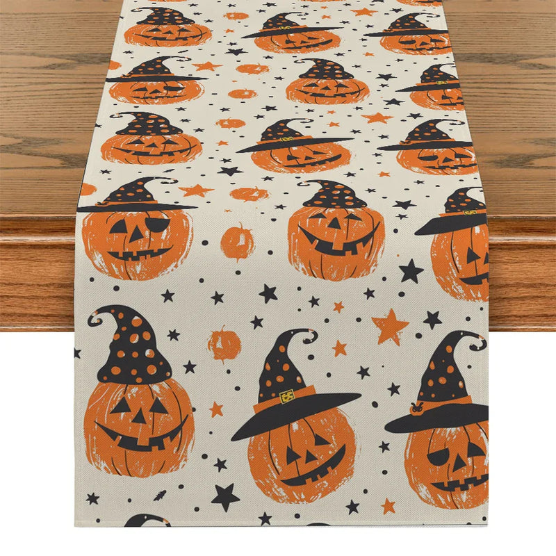 Axyaa Halloween Head Table Runner for Indoor Outdoor Home Dining Decoration