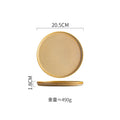 Axyaa Round Ceramic Steak & Dessert Plates Set - Vintage Restaurant Tableware