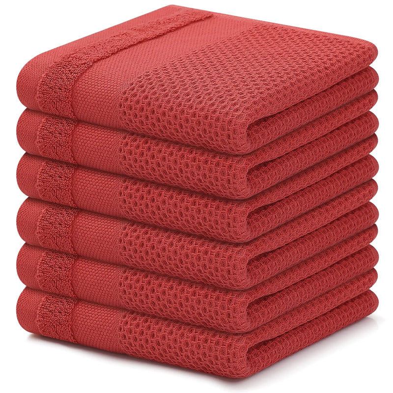 Axyaa 6Pcs Soft Cotton Kitchen Towels | Super Absorbent Dishcloth Set