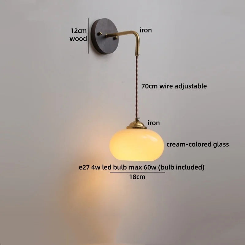 Axyaa Round Glass LED Wall Lights Switch for Indoor Luxury Living Room