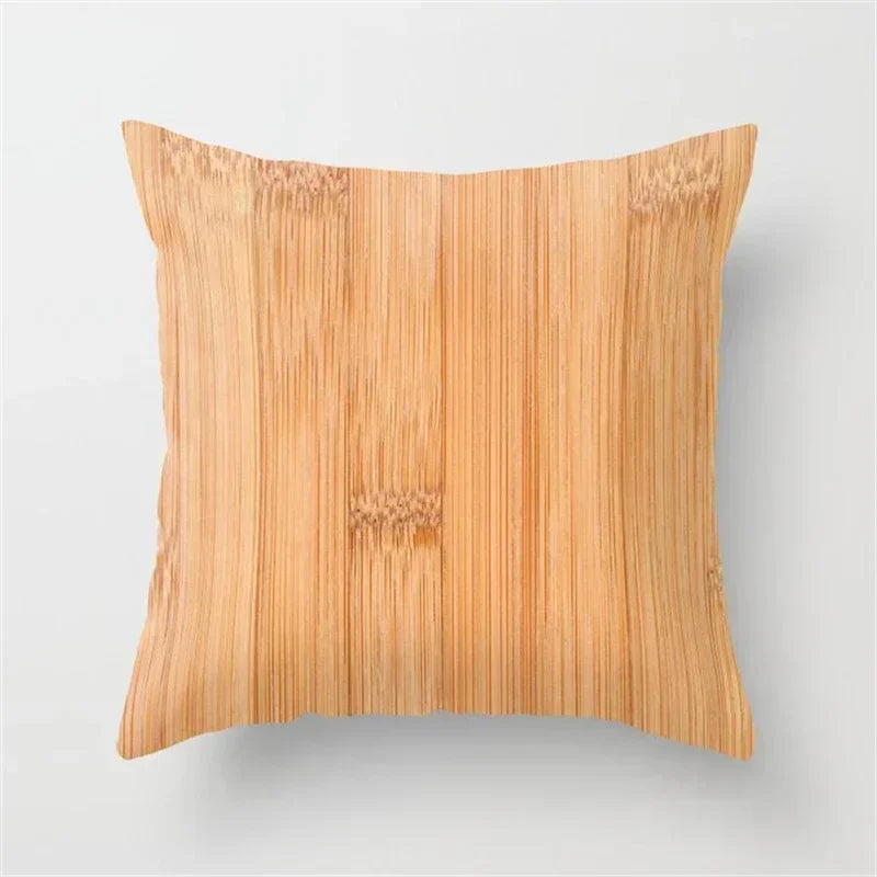 Axyaa Wood Texture Marble Pillowcases - Geometric Cushions Case for Home Decor