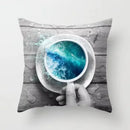 Axyaa Coffee Print Polyester Throw Pillow Case for Home Sofa Chair Decor
