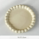 Axyaa Korean Pearl Ceramic Plates - Set of 6/8 inch Luxury Kitchen Tableware
