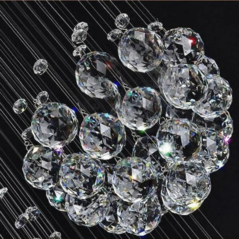 Axyaa Crystal Ball Chandelier - Modern Large Lustres De Cristal Lights