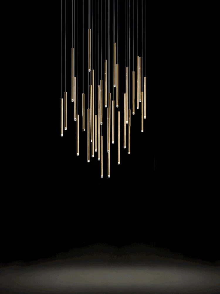 Axyaa Copper Cylinder Chandelier - Modern Nordic Kitchen & Living Room Lamp