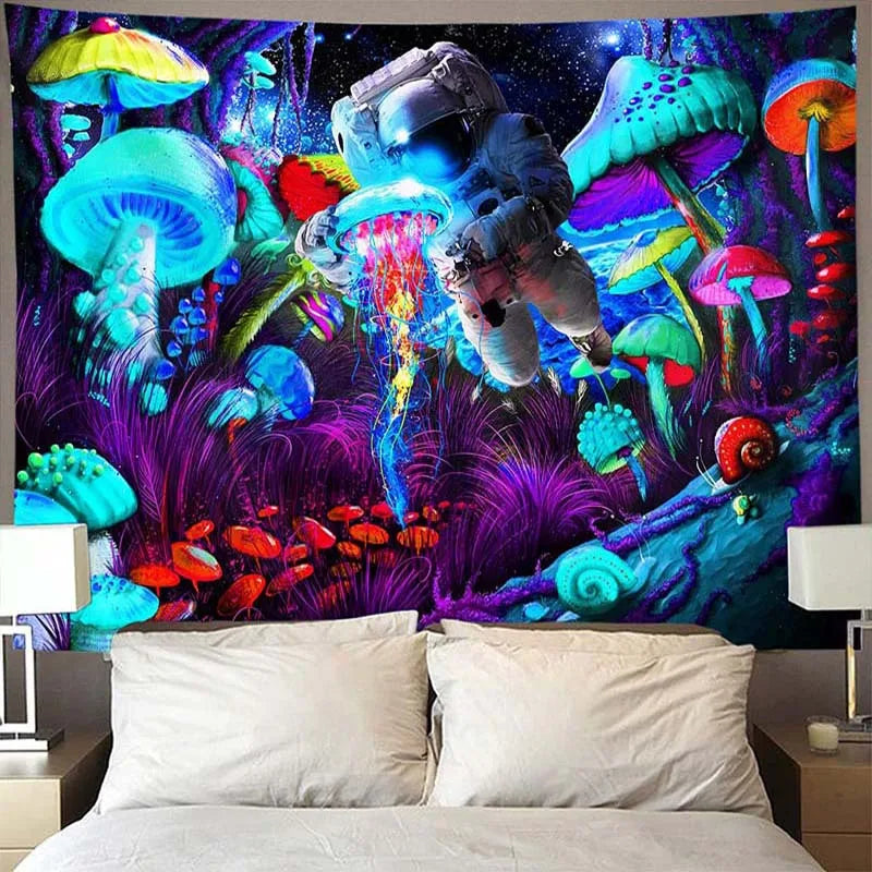 Axyaa Psychedelic Skull Eye Laser Tapestry Wall Hanging – Luminous Home Decor