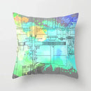 Pink Anime City Print Polyester Pillowcase 45x45cm for Bedroom Living Room by Axyaa.