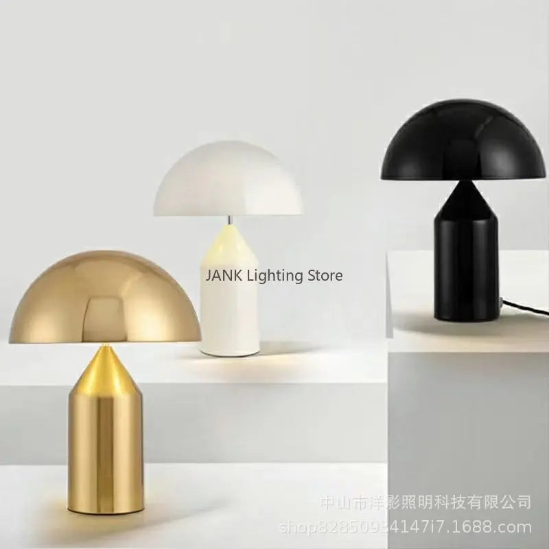 Axyaa Atollo Bedside Lamp: Luxury Metal Mushroom Designer Table Light