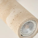 Axyaa Yellow Travertine Stone Wood LED Wall Lights for Living Dining Room