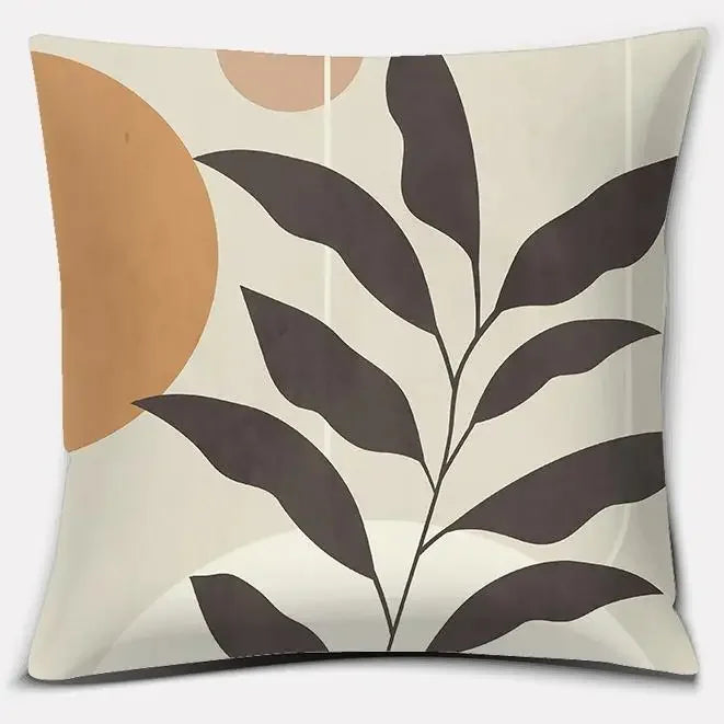 Axyaa Brown Green Abstract Pillow Cover 45x45 - Home Office Bedroom Sofa Car Decoration