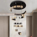 Axyaa Crystal Chandeliers: Modern LED Ceiling Hanging Light for Living Room