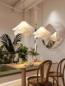 Axyaa Nordic Flowers Cloth Chandelier LED Pendant Lights Loft Hanging Lamps