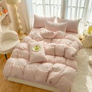 Axyaa Washed Cotton Double-Layer Yarn Lace 4-Piece Set, Breathable & Skin-Friendly