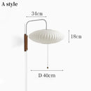 Axyaa Silk LED Wall Lamp Minimalist E27 Saucer Light for Bedroom & Living Room