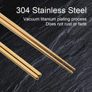 Axyaa Stainless Steel Metal Chopsticks Set - Reusable Non-Slip Dishwasher Safe Sushi Tools