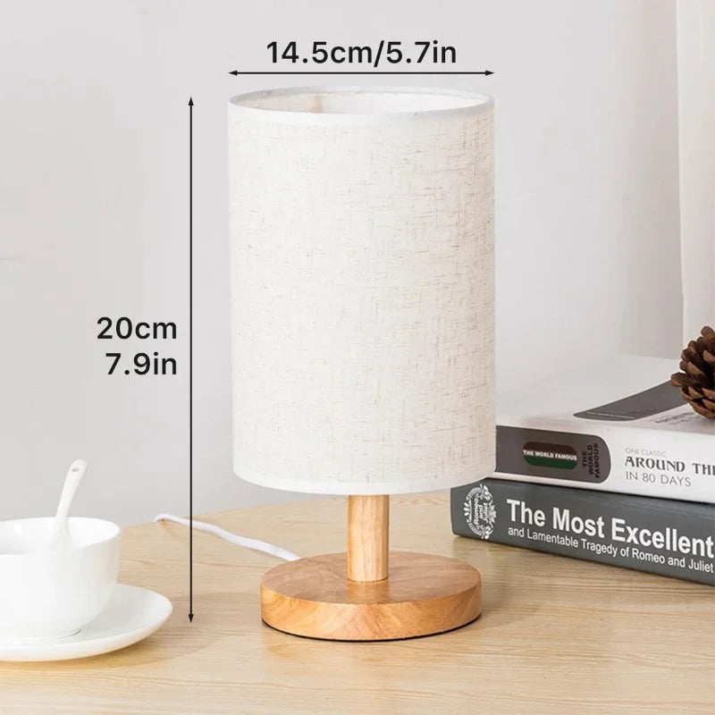 USB Bedside Table Lamp Cylinder Shade LED Night Light for Home Decor by Axya