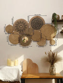 Woven Seagrass Wall Basket Axyaa Rustic Boho Home Decor Farmhouse Round Baskets