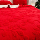 Axyaa Double Layer Taffeta Fleece Christmas Sofa Blanket French Style Bed Throw Blanket