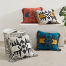 Axyaa Vintage Fringed Knit Pillow Cover in Grey/Blue/Black/Red, 45x45cm