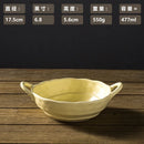 Axyaa Matte Ceramic Two Ear Bowl for Soup, Noodles, Salad - Light Food Bowl