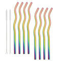 Axyaa Stainless Steel Straw Set - Colorful Metal Straws for Drinks, Coffee, Tea, Juice