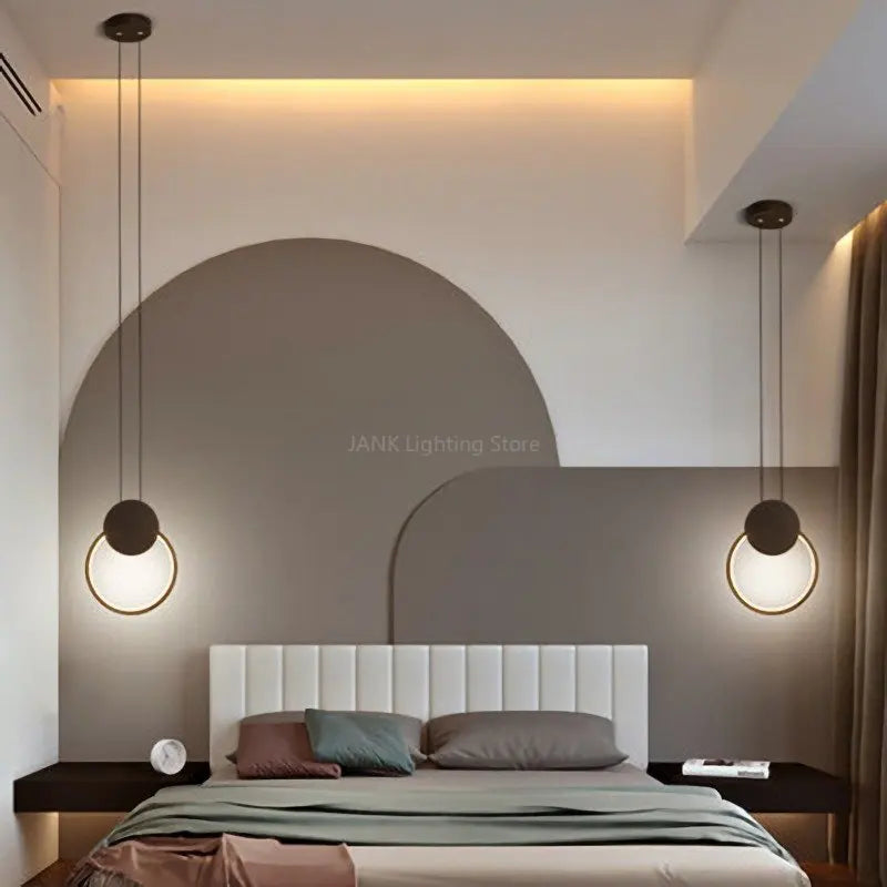 Axyaa Nordic Square Circle LED Pendant Light Chandelier - Modern Home Decor