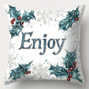 Axyaa Winter Holiday Pillowcase - Festive Snowman & Santa Claus Sofa Cushion Cover