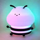 Axyaa Bee Silicone Night Light USB Rechargeable Touch Sensor Kids Lamp Time Function