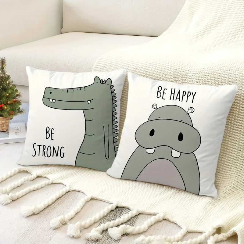 Axyaa Cartoon Animal Print Pillowcase for Living Room Decoration