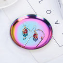Axyaa Stainless Steel Round Kitchen Storage Tray Jewelry Display Plate