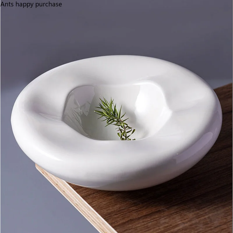 Axya White Ceramic Dinner Plates & Salad Bowl Set