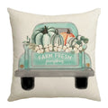 Axyaa Harvest Pumpkin Plaid Linen Blue Pillow Cover for Festive Decor
