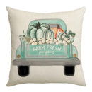 Axyaa Harvest Pumpkin Plaid Linen Blue Pillow Cover for Festive Decor