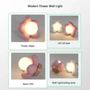 Axyaa Kids Flower LED Wall Light - White Pink Resin Decoration