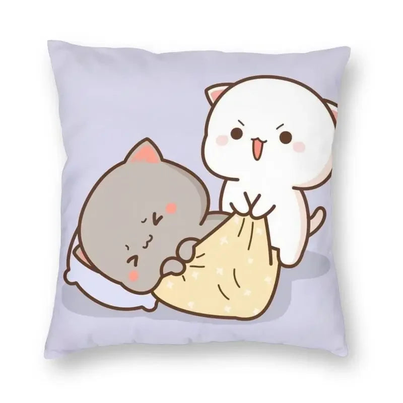 Axyaa Bedroom Living Room Couple Cute Cat Fishing Goma Federa Decor Set
