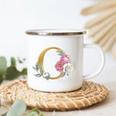 Floral Enamel Mugs: Vintage Design by Axyaa - Perfect for Coffee, Tea, and Desserts
