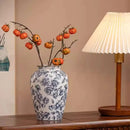 Axyaa Blue and White Chinese Porcelain Vase for Home Decor