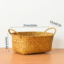 Axyaa Wicker Storage Basket Picnic Laundry Organizer Fruit Seaweed Box