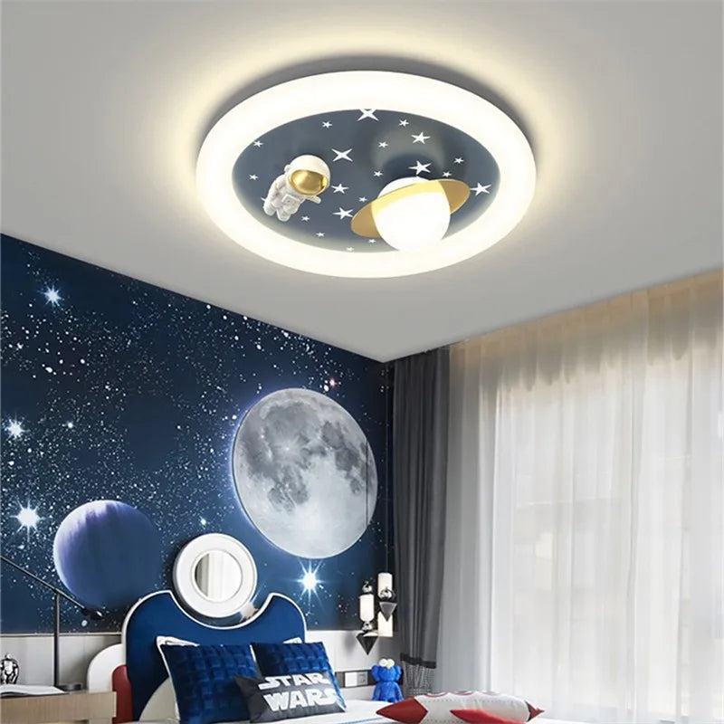 Axyaa Astronaut Kids Ceiling Fan with LED Moon Light Control